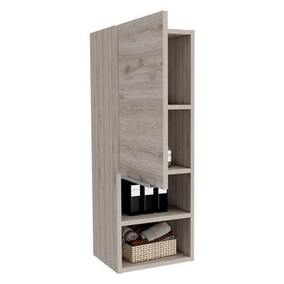 Yone jx je Medicine Cabinet Two Open Shelves, Storge Cabinet with Two Interior Shelves (Light Gray Finish)