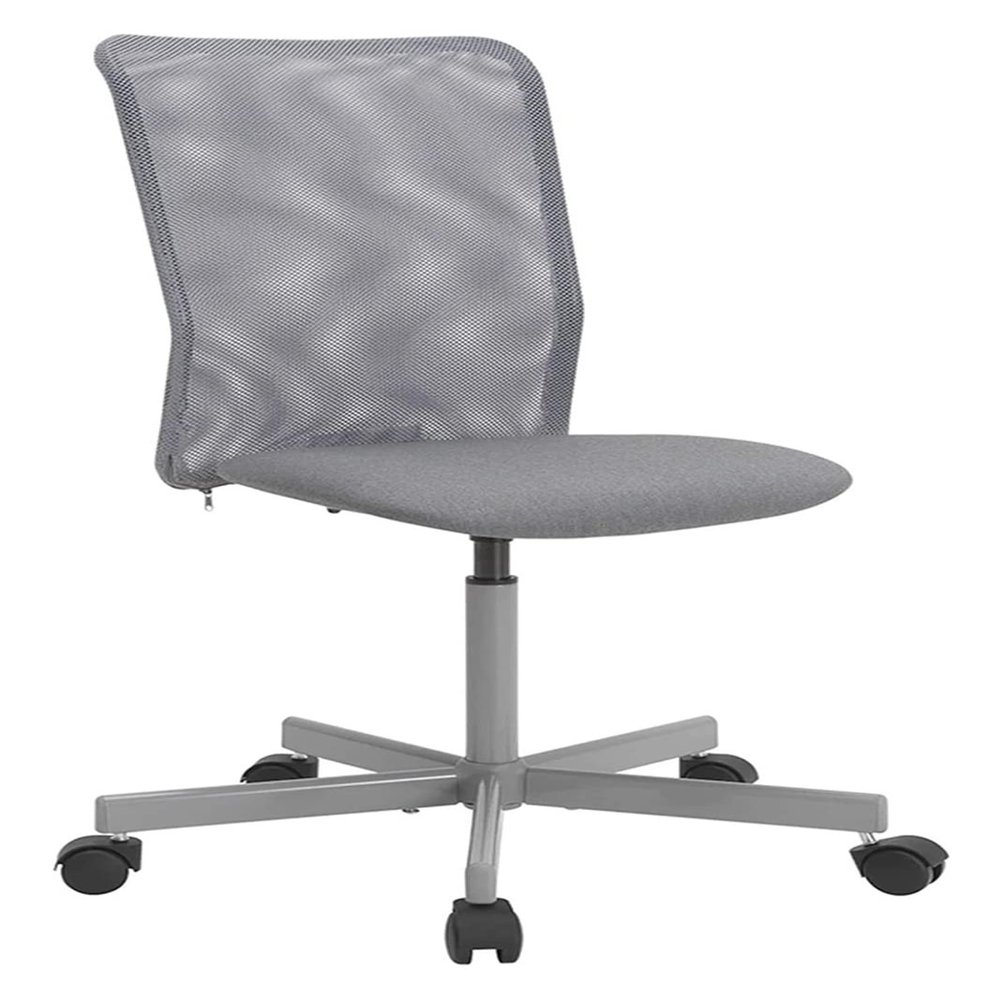 Office Chair Armless Table and Chair Office Chair Swivel Computer Chair Middle Back Mesh Chair Ergonomic Work Game Chair Chair (Color : Gray) Needed