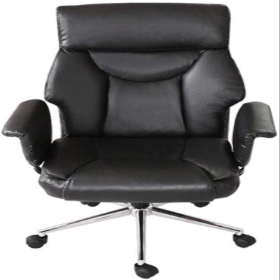 Armchair Chairs Faux Leather Swivel Office Chair Adjustable Seat Height, Tilt Mechanism Ergonomic Executive Computer Chair Stool Chair (Color : Black)