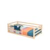 Montessori toddler bed with rails, Toddler floor bed with rails, Montessori floor bed with rails for kids, Wooden floor bed, Montessori furniture (Twin, Pine wood) view 1