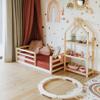Montessori toddler bed with rails, Toddler floor bed with rails, Montessori floor bed with rails for kids, Wooden floor bed, Montessori furniture (Twin, Pine wood) view 3