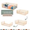Montessori toddler bed with rails, Toddler floor bed with rails, Montessori floor bed with rails for kids, Wooden floor bed, Montessori furniture (Twin, Pine wood) view 4