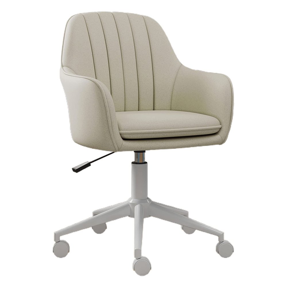 Home Office Swivel Desk Chair with Wheels, Upholstered Computer Chair for Bedroom, Makeup Room, Study Room