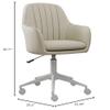 Home Office Swivel Desk Chair with Wheels, Upholstered Computer Chair for Bedroom, Makeup Room, Study Room view 3