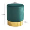 TOWINE Stool Light Luxury Small Round Stool Household Low Stool Fabric Sofa Stool Stainless Steel Small Stool Living Room Shoe Changing Stool for Bedroom Couch Desk (Color : Grey, Size : F) view 3
