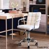 Armchair Computer Chair Swivel Office Chair Casters Height Adjustable Seat Synthetic Leather Backrest Reception Meeting Stool Chair (Color : Black) view 3