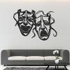 Comedy and Tragedy Masks Metal Wall Decor, Drama Faces Metal Sign, Theater Mask Happy Sad Face Decor, Modern Face Artwork, Living Room Wall Art, Lovers Gifts (Gold, 30"x22" | 76x55cm) view 3