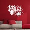 Comedy and Tragedy Masks Metal Wall Decor, Drama Faces Metal Sign, Theater Mask Happy Sad Face Decor, Modern Face Artwork, Living Room Wall Art, Lovers Gifts (Gold, 41"x30" | 105x76cm) view 2