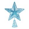 Didiseaon Christmas Tree Toppers Glitter Star Tree Toppers 5 Point Star Treetop Xmas Treetop for Holiday Christmas Tree Party Decoration 20cm Blue view 1