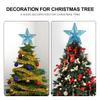 Didiseaon Christmas Tree Toppers Glitter Star Tree Toppers 5 Point Star Treetop Xmas Treetop for Holiday Christmas Tree Party Decoration 20cm Blue view 3