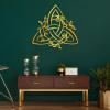 ICEWQOQU Celtic Trinity Knot Metal Wall Decor, Floral Celtic, Tree in Leaf Wall Art, Metal Wall Art, Housewarming Gift, Wall Hangings, Metal Wall Decor for Living Room (Silver, 37"x39"|95x100cm) view 2
