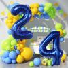 YFHVJTKO 40 Inch Number 24 Foil Balloons 24th Celebration Decorations for Happy 24th Birthday Party Wedding Bridal Shower Engagement Photo Shoot Anniversary Decoration, Number 24 Navy Blue Balloon view 2