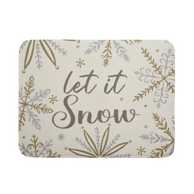Christmas Snowflake Dish Drying Mats for Kitchen Counter 1824 Inch Winter Snowflake Let It Snow Large Microfiber Drying Mat Kitchen Accessories Dish Rack Mat Drainer Pad Washable Absorbent