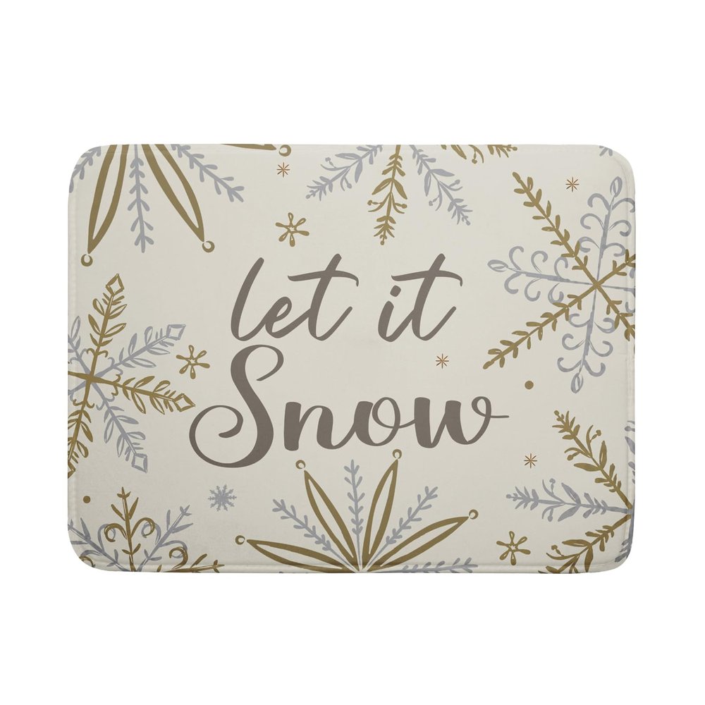 Christmas Snowflake Dish Drying Mats for Kitchen Counter 1824 Inch Winter Snowflake Let It Snow Large Microfiber Drying Mat Kitchen Accessories Dish Rack Mat Drainer Pad Washable Absorbent