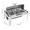 DUTTIETY 9L/9.5QT Roll Top Chafing Dish Buffet Set, Rectangular Rotation 90/180Catering Warmer Server with 3 Pans, Stainless Steel Chafing Server Set for Catering Events view 3