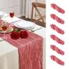 6 Pack Rose Valentine's Day Cheesecloth Table Runner 10FT Long Boho Gauze Table Runner Rustic Sheer Runner for Wedding Bridal Baby Shower Birthday Party Table Decor Thanksgiving Decorations view 1