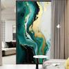Abstract Marble Window Privacy Film Modern Abstract Dark Green Texture Stained Glass Window Film Sun Blocking Heat Control Decorative Window Covering Film for Home Office 27.6Wx39.4L view 1