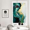 Abstract Marble Window Privacy Film Modern Abstract Dark Green Texture Stained Glass Window Film Sun Blocking Heat Control Decorative Window Covering Film for Home Office 27.6Wx39.4L view 3