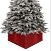 Christmas Tree Collar Tree Box Stand Cover,Christmas Artificial/Pencil/Silm/Skinny Tree Ring 4 Packs Collapsible Tree Skirt for Christmas Xmas Tree,Modern Minimalist Xmas Tree Red Stripes 17"x10" view 1
