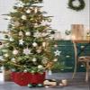 Christmas Tree Collar Tree Box Stand Cover,Christmas Artificial/Pencil/Silm/Skinny Tree Ring 4 Packs Collapsible Tree Skirt for Christmas Xmas Tree,Modern Minimalist Xmas Tree Red Stripes 17"x10" view 2