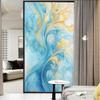 Abstract Texture Stained Glass Window Film Beautiful Modern Blue Gold Retro Privacy Window Film Non-Adhesive Glass Film Decorative Static Cling Film for Home Office 31.5Wx55.1L view 1