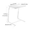Fashion Side Table End Table Foldable Side Table Metal Bedside Table Portable Computer Desk Adjustable Lift Stand Center Table with Cup Holders Tabletop Spacious view 3