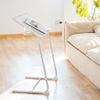 Fashion Side Table End Table Foldable Side Table Metal Bedside Table Portable Computer Desk Adjustable Lift Stand Center Table with Cup Holders Tabletop Spacious view 4