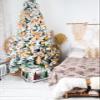 Christmas Tree Collar Tree Box Stand Cover,Buffalo Plaid Tree Artificial/Pencil/Silm/Skinny Tree Ring 6 Packs Collapsible Tree Skirt for Xmas Tree,Winter Christmas Boho Polka Dot Lattice 14.5"x10" view 4