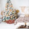 Christmas Tree Collar Tree Box Stand Cover,Christmas Birds Artificial/Pencil/Silm/Skinny Tree Ring 4 Packs Collapsible Tree Skirt for Christmas Xmas Tree,Red Winter Rustic Snowflake 14.5"x10" view 4