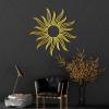 Boho Sun Metal Wall Art, Metal Sun and Moon Wall Decor, Large Earthy Celestial Sign, Minimalist Bohemian Art, Sunshine Signs for Home Decor, Housewarming Gifts (Gold, 35"x35" | 90x90cm) view 1