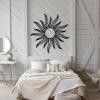Boho Sun Metal Wall Art, Metal Sun and Moon Wall Decor, Large Earthy Celestial Sign, Minimalist Bohemian Art, Sunshine Signs for Home Decor, Housewarming Gifts (Gold, 35"x35" | 90x90cm) view 2