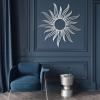 Boho Sun Metal Wall Art, Metal Sun and Moon Wall Decor, Large Earthy Celestial Sign, Minimalist Bohemian Art, Sunshine Signs for Home Decor, Housewarming Gifts (Gold, 35"x35" | 90x90cm) view 4