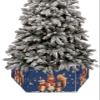 Christmas Tree Collar Tree Box Stand Cover,Christmas Artificial/Pencil/Silm/Skinny Tree Ring 6 Packs Collapsible Tree Skirt for Christmas Xmas Tree,Squirrels Family Snowflake Navy Blue 17"x10" view 1