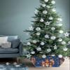 Christmas Tree Collar Tree Box Stand Cover,Christmas Artificial/Pencil/Silm/Skinny Tree Ring 6 Packs Collapsible Tree Skirt for Christmas Xmas Tree,Squirrels Family Snowflake Navy Blue 17"x10" view 4