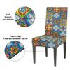 bisibuy Ethnic Folk Ornament Chair Covers for Dining Room 2 Pack Stretch Parson/Dining Chair Slipcover Universal Fit Chair Protector for Home,Dining Room, Restaurant,Banquet view 3