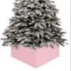 Christmas Tree Collar Tree Box Stand Cover,Blush Pink Pure Artificial/Pencil/Silm/Skinny Tree Ring 4 Packs Collapsible Tree Skirt for Christmas Xmas Tree,Romantic Contemporary Minimalist Solid 17"x10" view 1