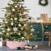 Christmas Tree Collar Tree Box Stand Cover,Blush Pink Pure Artificial/Pencil/Silm/Skinny Tree Ring 4 Packs Collapsible Tree Skirt for Christmas Xmas Tree,Romantic Contemporary Minimalist Solid 17"x10" view 2