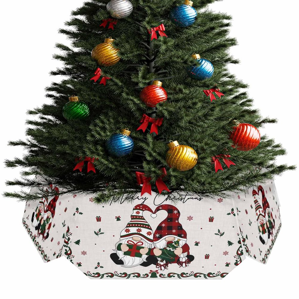 Christmas Tree Collar Tree Box Stand Cover,Christmas Gnomes Artificial/Pencil/Silm/Skinny Tree Ring 6 Packs Collapsible Tree Skirt for Christmas Xmas Tree,Farmhouse Winter Berrry Snowflake 14.5"x10"