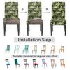 Dino Comouflage Military Chair Covers for Dining Room 2 Pack Stretch Parson/Dining Chair Slipcover Universal Fit Chair Protector for Home,Dining Room, Restaurant,Banquet view 4