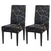 bisibuy Marble Dark Dining Chair Slicovers Stretch Chair Covers for Parsons Chair Slip Cover Removable Washable Chair Covers Protector for Dining Room, Hotel, Ceremony, Set of 2 view 1