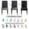 bisibuy Marble Dark Dining Chair Slicovers Stretch Chair Covers for Parsons Chair Slip Cover Removable Washable Chair Covers Protector for Dining Room, Hotel, Ceremony, Set of 2 view 4