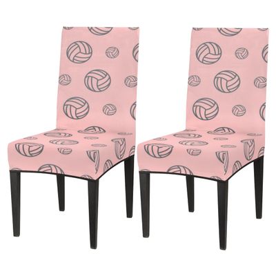 bisibuy Volleyball Pink Chair Covers for Dining Room Set of 2, Stretch Dining Chair Covers Protectors Removable Kitchen Parson Chair Slipcovers for Home and Banquet Decor