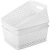 MaxGear 3 Pack Plastic Storage Bins, White Medium Size, Polypropylene Material, Lacquered Finish view 1