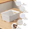 MaxGear 3 Pack Plastic Storage Bins, White Medium Size, Polypropylene Material, Lacquered Finish view 2
