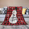 Christmas Blanket Winter Red Black Buffalo Plaid Cartoon Cute Snowman Soft Cozy Lightweight Throw Blanket for Bedroom Living Room Dorm Chair Sofa Travel 60x80in view 4