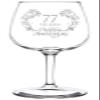 (77th) Elegant Floral Happy Anniversary Wedding Ring Inspired Wine Taster Glass view 1