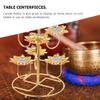 2pcs Lotus Ghee Lamp Holder Flower Votive Tealight Holder 7-Branch Golden Candle Stand Brass Oil Lamp Buddhist Altar Supplies for Temples Home Decor view 2