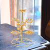 2pcs Lotus Ghee Lamp Holder Flower Votive Tealight Holder 7-Branch Golden Candle Stand Brass Oil Lamp Buddhist Altar Supplies for Temples Home Decor view 4