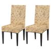 bisibuy Retro Music Notes Dining Chair Slicovers Stretch Chair Covers for Parsons Chair Slip Cover Removable Washable Chair Covers Protector for Dining Room, Hotel, Ceremony, Set of 2 view 1