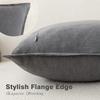 Foindtower Pack of 2, Decorative Linen Soild Throw Pillow Covers Soft Accent Square Cushion Case Boho Farmhouse Pillowcase for Chair Couch Sofa Bedroom Living Room Home Decor 20 x 20 Inch Grey view 3
